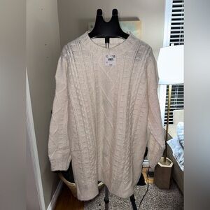 Cozy Cream Cable Knit Sweater Dress